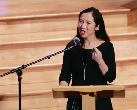  ?? JULIO CORTEZ/AP ?? Dr. Leana Wen speaking in Baltimore in 2019. Some attendees at an upcoming conference in Boston are trying to prevent her from addressing the group.