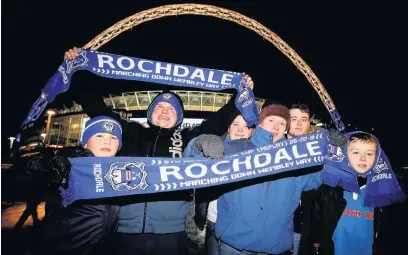  ?? Nick Potts ?? ●●Rochdale fans at the Emirates FA Cup, fifth round replay match at Wembley
