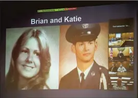  ?? PHOTOS OF Santiago Mejia San Francisco Chronicle ?? Katie and Brian Maggiore, who were killed near Sacramento in 1978, are projected during victim impact statements against Joseph DeAngelo Jr.