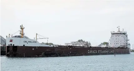  ?? DAVE JOHNSON TORSTAR FILE PHOTO ?? Driven by steel imports, general cargo shipped through the Great Lakes-st. Lawrence Seaway system was up 61.46 per cent in June.