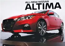  ?? REUTERS BRENDAN MCDERMID ?? THE 2019 Nissan Altima is displayed at the New York Auto Show in the Manhattan borough of New York City, New York, March 28.