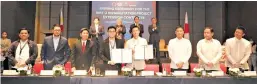  ?? ?? Contract signing ceremony for the MRT-3 Rehabilita­tion Project Extension
