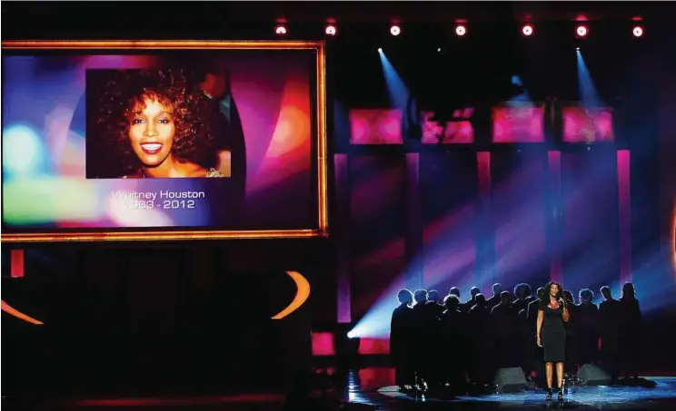  ??  ?? Why does it hurt so bad? Singer Yolanda Adams performing during a tribute to Houston during the 43rd Annual NAACP Image Awards at the Shrine Auditorium in Los Angeles, California. See Page 41. — Reuters