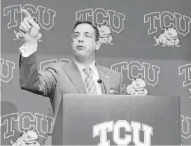  ?? Max Faulkner / Fort Worth Star-Telegram ?? Chris Del Conte, who is leaving as athletic director at TCU for the same job at Texas, is highly respected by his peers around the country.