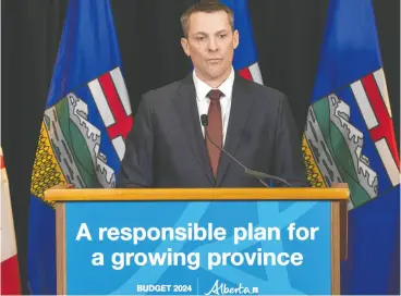  ?? GREG SOUTHAM / POSTMEDIA NEWS ?? Alberta Minister of Finance Nate Horner said Thursday that expanding the Heritage Fund to $250 billion in value by 2050 will mean sticking to the plan and leaving the retained investment income within the fund.