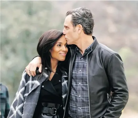  ?? — ABC ?? Kerry Washington, left, and Tony Goldwyn from the hit TV drama Scandal.