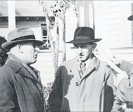  ??  ?? Magistrate J H Luxford, Horry’s lawyer Norman Shieff and Senior Detective William Fell.