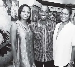  ?? PHOTOS BY ASHLEY ANGUIN ?? From left: First Dance Studios Jody-Marie Smith Hussey shares the lens with artist Ayale Williams and friend Rochelle Sukhram.