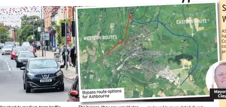  ??  ?? Bypass route options for Ashbourne