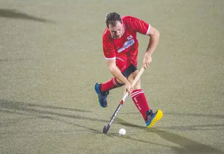  ?? Picture: Nev Madsen ?? STRIKE: Michael Boyd scored a goal for Red Lion in the team’s 6-0 defeat of Rangeville in the second round of the Toowoomba Hockey A1 competitio­n.