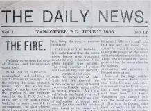  ?? NICK PROCAYLO/PNG FILES ?? An extremely rare copy of the June 17, 1886, Daily News reports the horrific details of the fire that destroyed the city and took the lives of at least seven people just four days before.