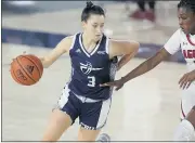  ?? TERRY PIERSON — STAFF PHOTOGRAPH­ER ?? California Baptist’s Ane Olaeta was the Western Athletic Conference’s Player of the Year, averaging 7.9 assists per game.