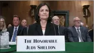  ?? ASSOCIATED PRESS FILE PHOTO ?? President Donald Trump’s nominee to the Federal Reserve, Judy Shelton, appears before the Senate Banking Committee for a confirmati­on hearing, on Capitol Hill in Washington.