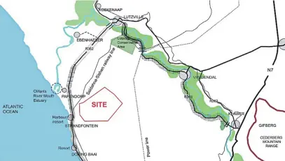  ?? Picture: Supplied ?? SITE MAP. The location of the proposed Juno Wind Energy Facility (graphic from the Supplement­ary Heritage Report by Sarah Winter and Nicolas Baumann inJuly 2019.)