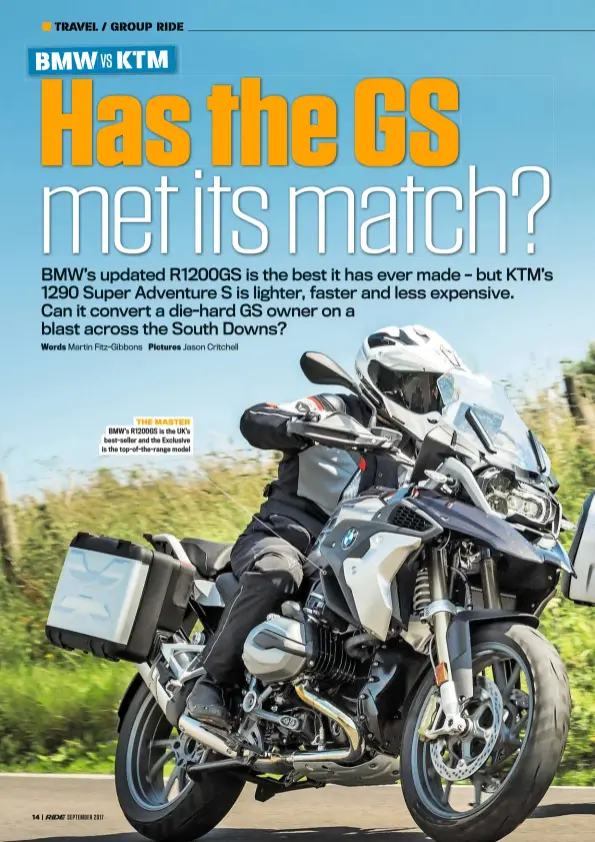  ?? Pictures Jason Critchell ?? THE MASTER BMW’S R1200GS is the UK’S best-seller and the Exclusive is the top-of-the-range model