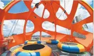  ??  ?? Sky Pad is a virtual reality, bungee trampoline experience.