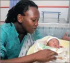  ??  ?? HAPPY NEW LIFE: Lorraine Khumalo, 26, also welcomed a girl, Awande, at Charlotte Maxeke, shortly before 8pm on Sunday.