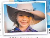  ?? Picture: MICHAEL FRANCHI ?? EMOTIONAL: Dolly’s dad Tick Everett consoles a young girl at the funeral for the 14- year- old who had been the face of Akubra ( inset).