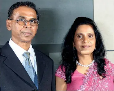  ??  ?? Dr. Suriyapala and his wife Pelma