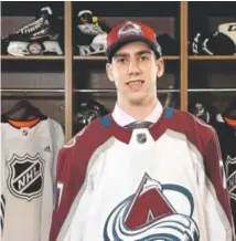  ??  ?? Conor Timmins was selected 32nd overall by the Avalanche during the NHL draft Saturday. Stacy Revere, Getty Images