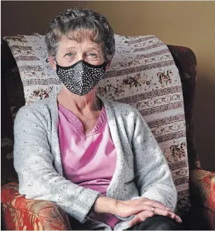 ?? CLIFFORD SKARSTEDT EXAMINER ?? Anne-Marie Scheuneman, a PSW seen outside her home in Millbrook, is speaking out about patient treatment at the Extendicar­e Peterborou­gh long-term-care home.