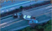  ?? COURTESY CONTRA COSTA COUNTY DISTRICT ATTORNEY’S OFFICE ?? Video captured by several law enforcemen­t agencies documented how Victor Topete allegedly led police on a weekend chase, crashing into police vehicles and running across freeways in Alameda and Contra Costa counties on June 13-14.