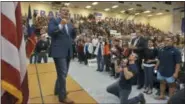  ?? BRIAN KANOF/ THE EL PASO TIMES VIA AP ?? Texas Sen. Ted Cruz gets the crowd fired up during a rally Saturday at Franklin High School in El Paso, Texas.