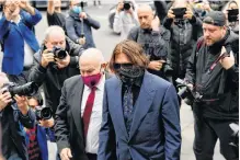  ?? TOBY MELVILLE REUTERS ?? Actor Johnny Depp arrives at the High Court in London on July 9, 2020.