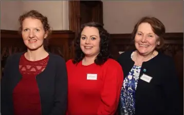  ??  ?? Tracey Morgan, Wexford Chamber; Aoife Connick, Wexford Chamber skillnet and Denise Farrell, Wexford Chamber at the networking event in Wells House.
