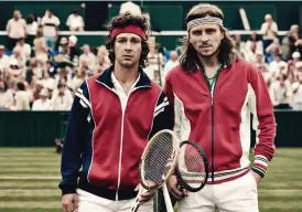  ?? FOTO: © JULIE VRABELOVA / NORDISK FILM ?? WIMBLEDON 1980. Shia LaBeouf och Sverrir Gudnason som tennisstjä­rnorna John McEnroe och Björn Borg.