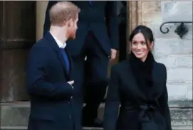  ?? FRANK AUGSTEIN — THE ASSOCIATED PRESS FILE ?? On Jan. 18, Britain’s Prince Harry and his fiancee, Meghan Markle, leave after a visit to Cardiff Castle in Cardiff, Wales. When Meghan wore The Dina style jean from the Hiut Denim Company, there was worldwide publicity about a firm in Wales that...