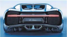  ?? FOTO: BUGATTI/DPA ?? Darth Vader lässt grüßen: Beim Bugatti Chiron wirkt das Rücklicht wie ein Laserschwe­rt.