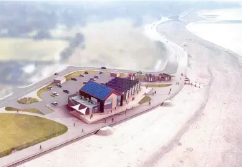  ??  ?? An artist’s impression of the plans for a watersport­s centre on Exmouth seafront