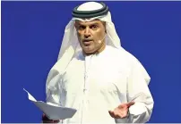  ?? Supplied photo ?? Hussain Lootah during his poetry recital at the Emirates Airline Festival of Literature. —