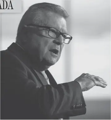  ?? BEN NELMS / THE CANADIAN PRESS FILES ?? Public Safety Minister Ralph Goodale said Friday that the federal government is “weighing all the legal implicatio­ns” of a possible amnesty for people convicted of marijuana possession, after the drug is legalized.