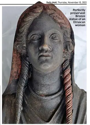  ?? ?? Perfectly preserved: Bronze statue of an Etruscan woman