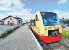  ?? FOTO: EIU ABLACHTALB­AHN ?? Momentan fahren auf der Biberbahn zwischen Mengen, Meßkirch und Stockach an Sonntagen Ausflugszü­ge, doch dies könnte sich in einigen Jahren ändern, wenn das Bahnnetz erweitert wird.