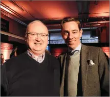  ??  ?? Pat Murphy, St Vincent de Paul area president (North Cork), with Ryan Tubridy at the launch of the charity’s 2019 Christmas Appeal.