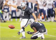 ?? AP FILE ?? NFL NOTES Oakland’s Sebastian Janikowski, one of the top placekicke­rs in NFL history, was placed on injured reserve with a back problem and will not play in the team’s opener today at Tennessee.