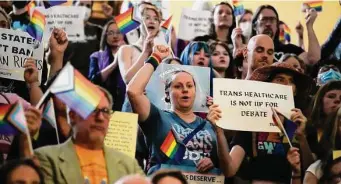  ?? Mikala Compton/Associated Press ?? In 2023, there have been more than 525 anti-LGBTQ bills introduced in 41 states, with more than 75 bills signed into law as of June 5, according to the Human Rights Campaign.