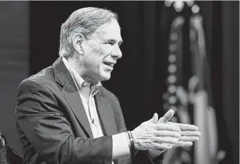  ?? Cara Campbell / Associated Press ?? Gov. Greg Abbott said at a town hall in Tyler this week there’s no evidence a red flag law would have stopped the El Paso mass shooting. He said he would not push for a special session on the issue.