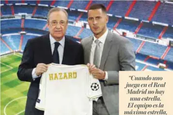  ?? | GETTY IMAGES ?? Eden Hazard espera ganar muchos títulos con la camiseta del Real Madrid.