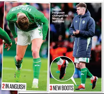  ?? ?? Switch: Ferguson changed his boots at half-time 3 NEW BOOTS