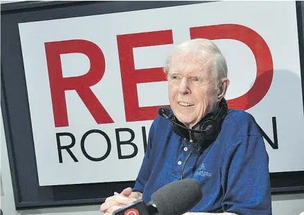  ??  ?? Rock and roll radio legend Red Robinson aired his last radio show Sunday on CISL.