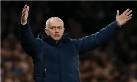  ??  ?? Tottenham’s manager José Mourinho said a top-four finish would be an ‘incredible, incredible achievemen­t for the boys’. Photograph: Tom Jenkins/The Guardian