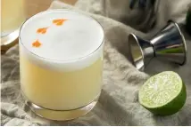  ??  ?? Above: Is it from Peru or Chile? The pisco sour. Below: Add egg white or not to a whiskey sour – it’s up to you.