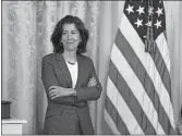  ?? EVAN VUCCI/AP PHOTO ?? Commerce Secretary Gina Raimondo listens during an event in the East Room of the White House earlier this year in Washington.