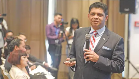  ?? Photo: Vilimoni Vaganalau. ?? Attorney-General and Minister for Economy Aiyaz Sayed-Khaiyum during the Fiji Institute of Accountant­s budget symposium at the Holiday Inn, Suva on August 30, 2017.