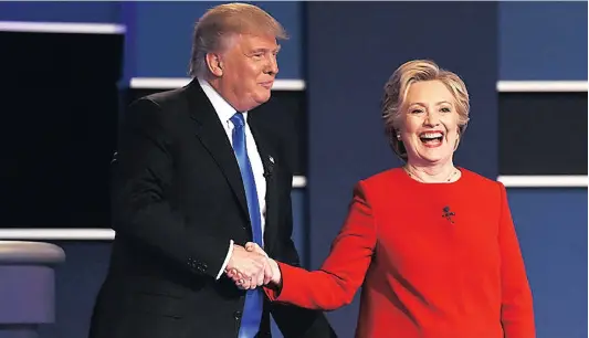  ?? Picture: AFP ?? AMERICAN DILEMMA: While Donald Trump may be a questionab­le choice as president, US citizens shouldn’t think they are safer with Hillary Clinton, says the writer.