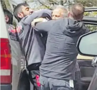  ??  ?? The road-rage incident that garnered considerab­le media coverage last week occurred in the Saanich Centre parking lot on May 16.